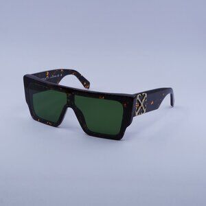 Off-White OERI14F MARION 6055 Sunglasses Havana Shield Frame, Green Lenses